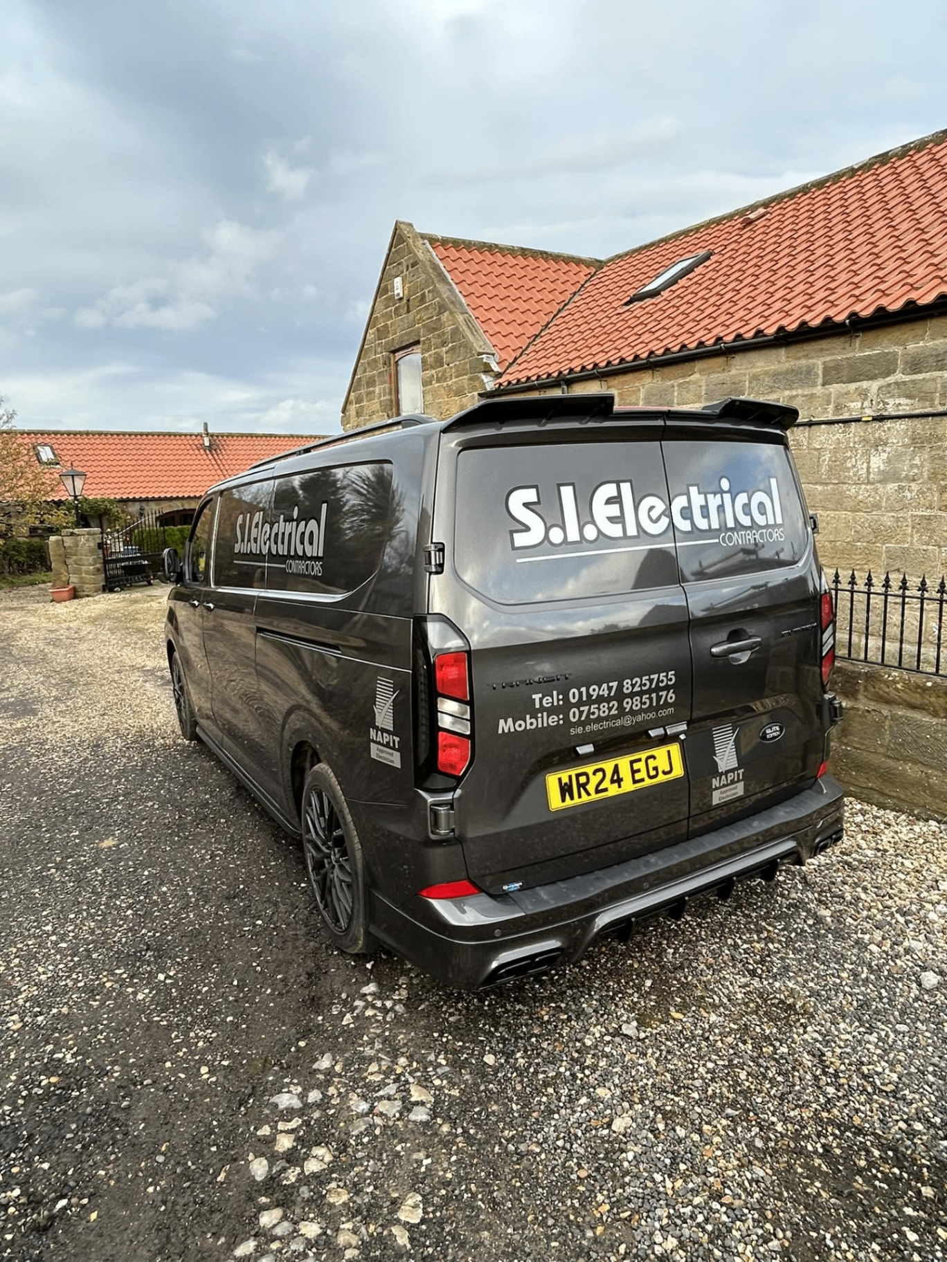S.I Electrical van at a job site