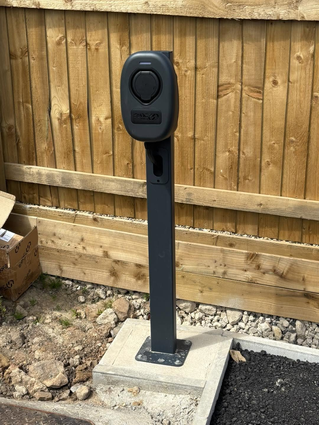 Freestanding EV charger installation